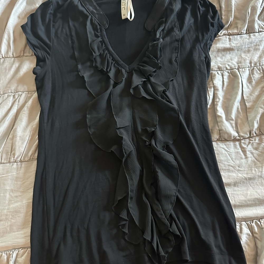 3 for $25 sale
Kische Black Ruffled Blouse